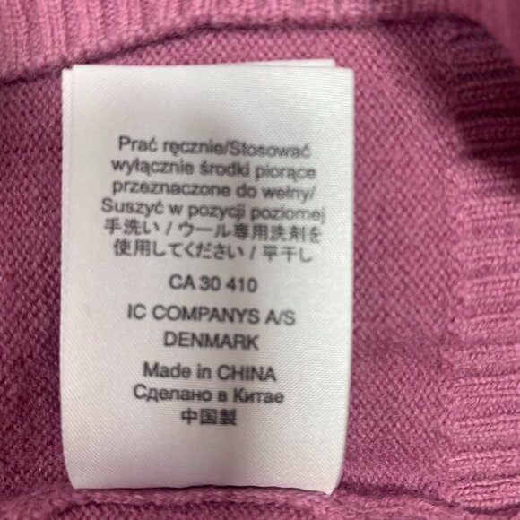 PEAK PERFORMANCE women pink golf v-neck 100% Lambswool Pullover Sweater Size L - Picture 15 of 16